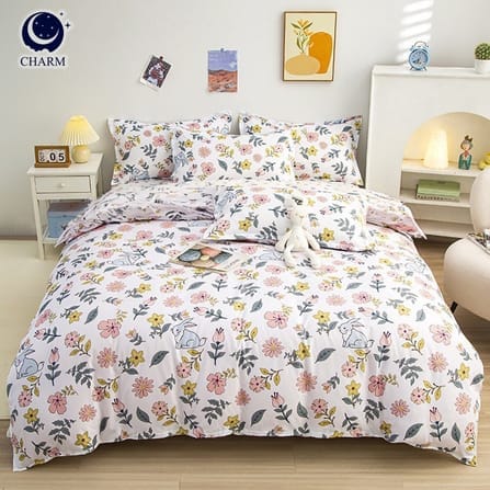 CHARM ชุดผ้าปูที่นอน + ผ้านวม 3.5 ฟุต 4 ชิ้น ลาย RABBIT TALE คอลเลคชั่น DREAMY_0